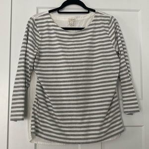J. Crew Grey/White Summer Top